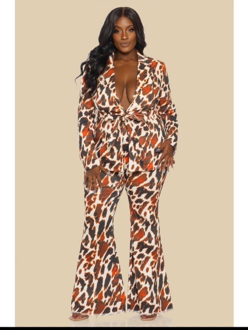 Statement Animal-Print Pant And Jacket